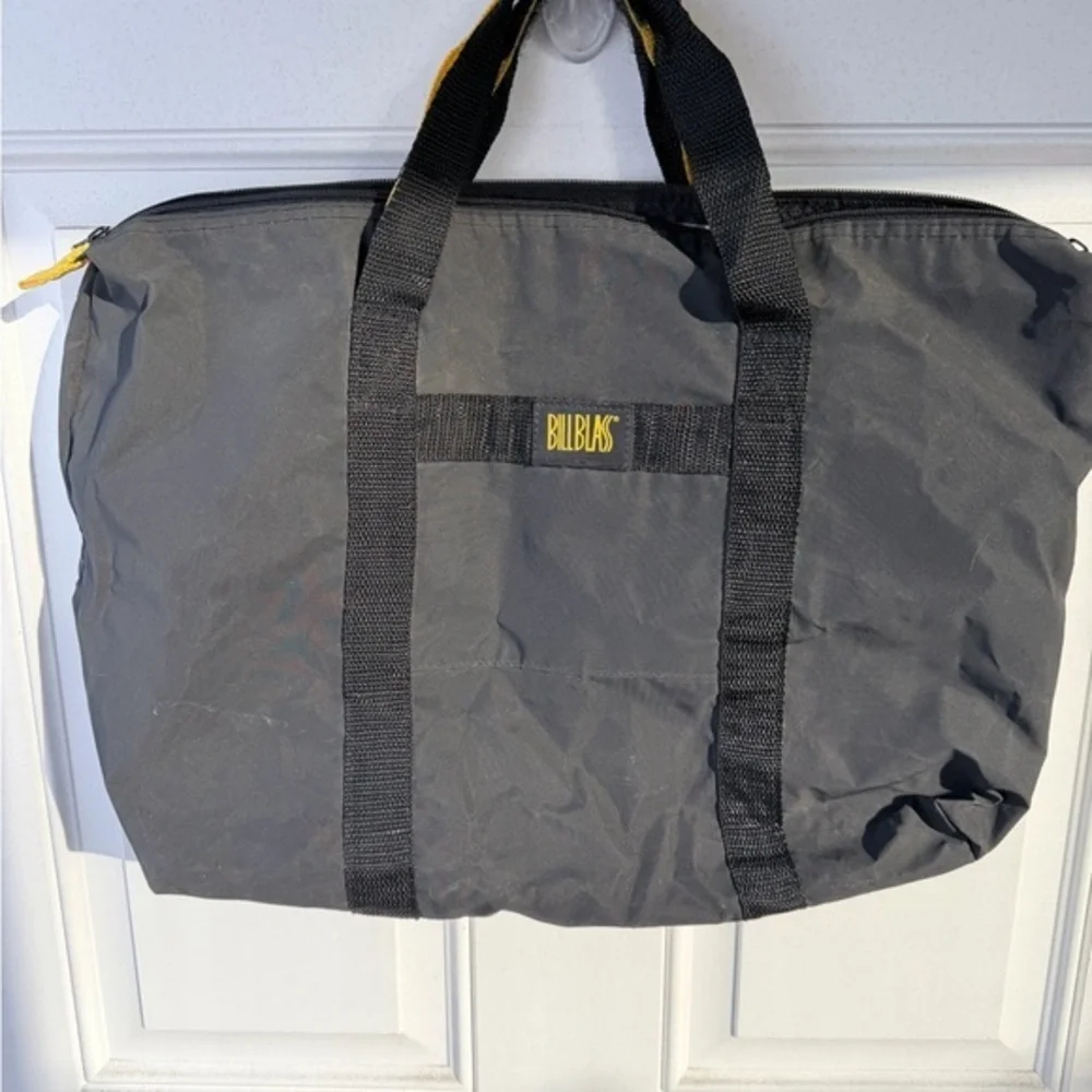 Bill Blass Black Duffel Bag with Yellow Accents